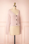 Delcia Pink Fuzzy Button-Up Cardigan | Boutique 1861 side view