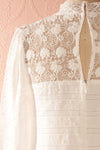 Delfica - White plumetis and lace shift dress