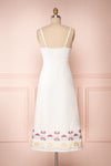 Delfinia White Floral Embroidered Midi Dress back view | Boutique 1861