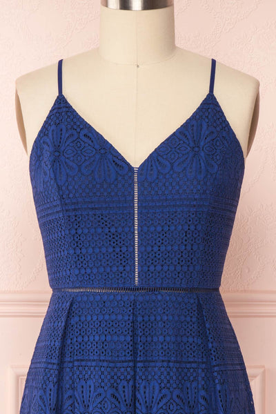 Deliciai Navy | Short Lace Dress