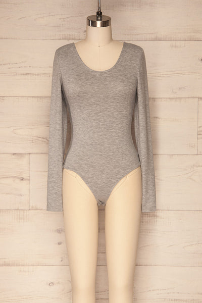 Dellerud Grey Long Sleeved Bodysuit | La Petite Garçonne 1