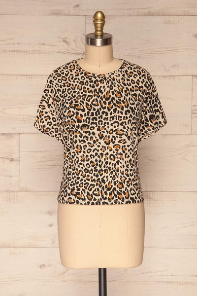 Delp Cheetah Printed Soft Cropped T-Shirt | La Petite Garçonne 1