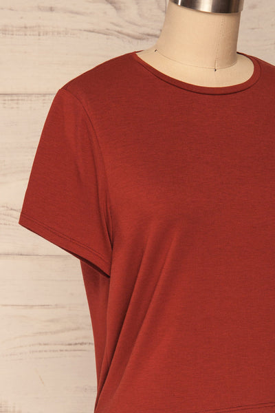 Delp Cognac Red Soft Cropped T-Shirt | La Petite Garçonne 4
