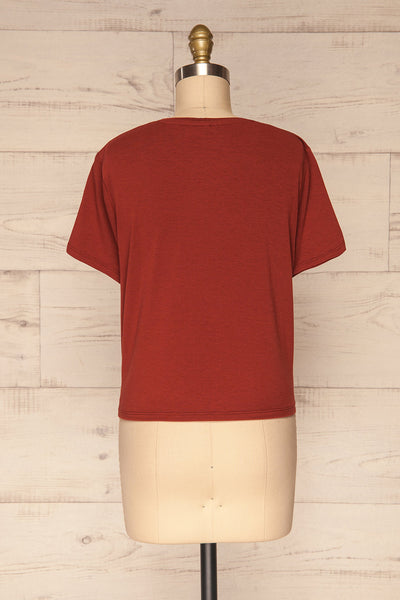 Delp Cognac Red Soft Cropped T-Shirt | La Petite Garçonne 5