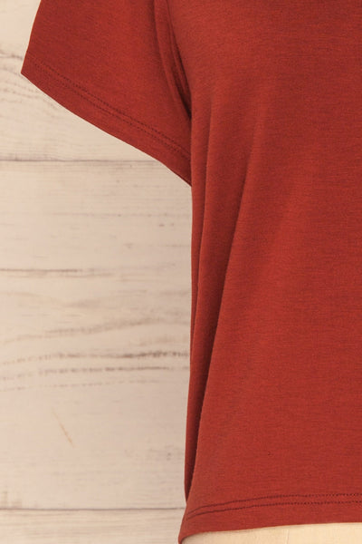 Delp Cognac Red Soft Cropped T-Shirt | La Petite Garçonne 7