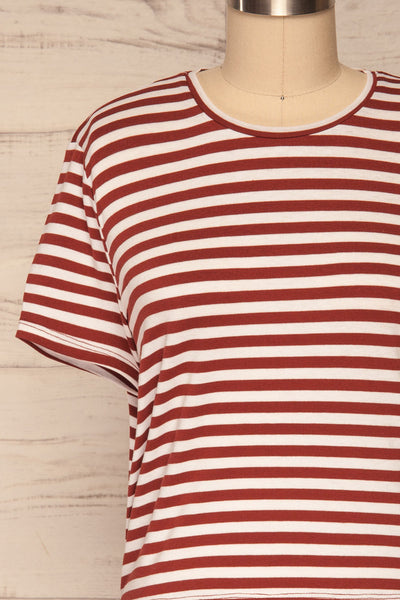 Delp Cognac Stripes Soft Cropped T-Shirt | La Petite Garçonne 2