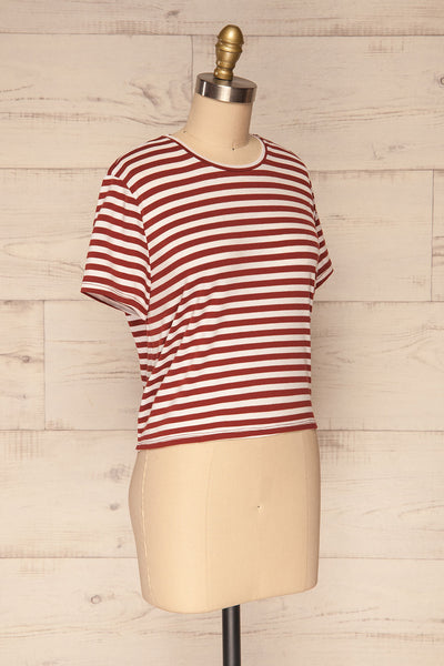 Delp Cognac Stripes Soft Cropped T-Shirt | La Petite Garçonne 3