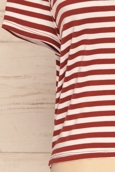 Delp Cognac Stripes Soft Cropped T-Shirt | La Petite Garçonne 7