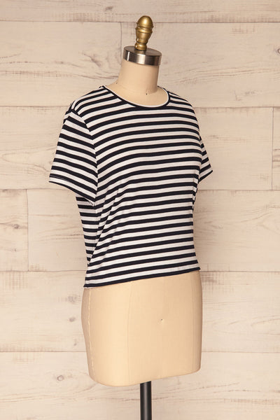 Delp Navy Stripes Soft Cropped T-Shirt | La Petite Garçonne 3