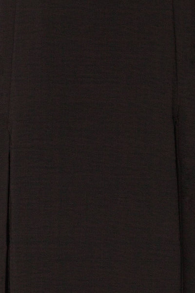 Delphi Black V-Neck Midi Dress | La petite garçonne fabric