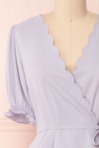 Delphina Lilac Short Sleeved Wrap Top | Boutique 1861 2