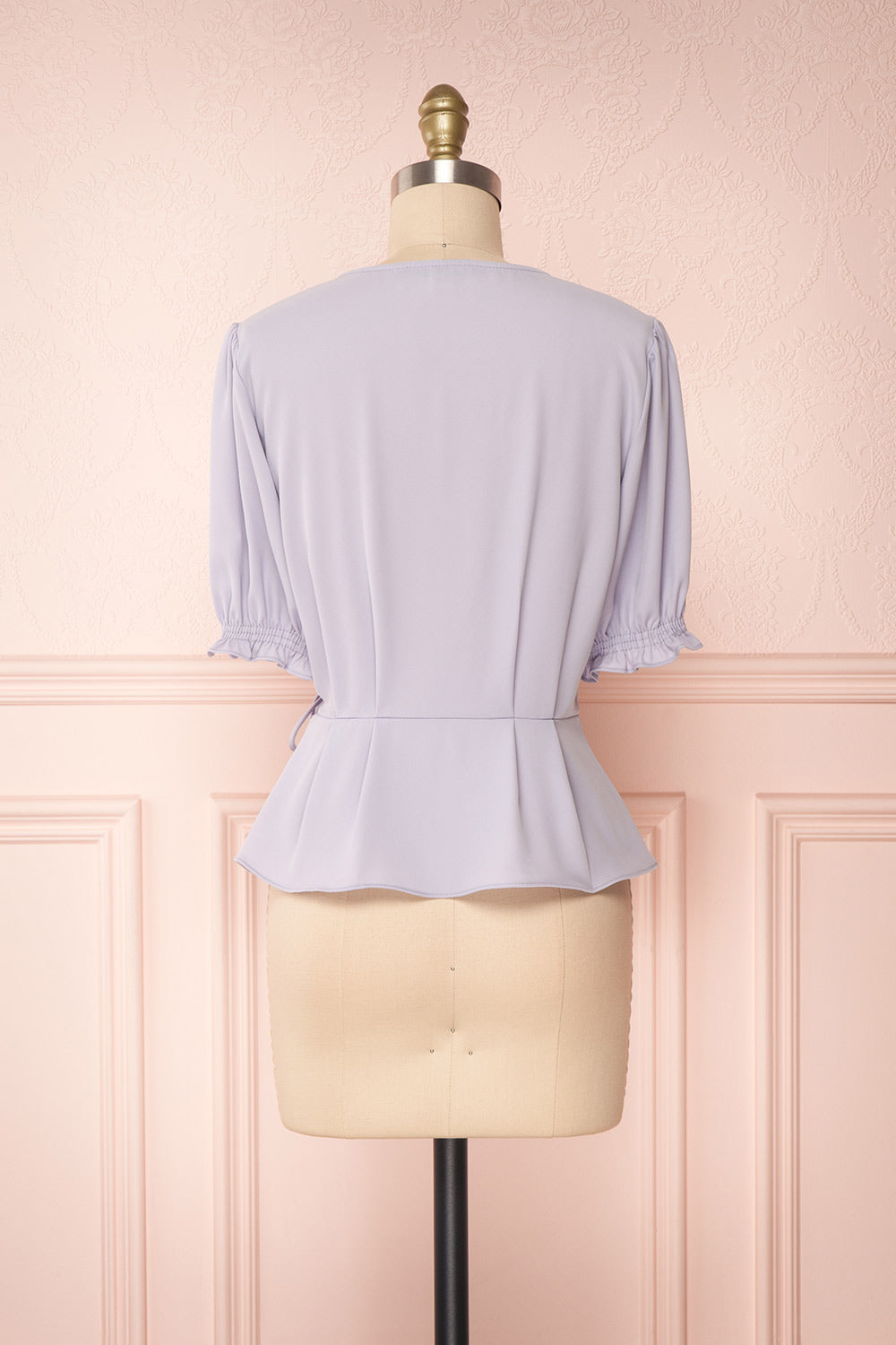 Delphina Lilac Short Sleeved Wrap Top | Boutique 1861 5
