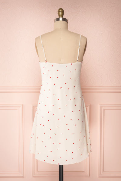 Desiree Beige Short Dress w/ Red Hearts | Boutique 1861 back view