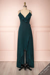 Destry Émeraude Emerald High-Low Maxi Wrap Dress front view FS | Boudoir 1861