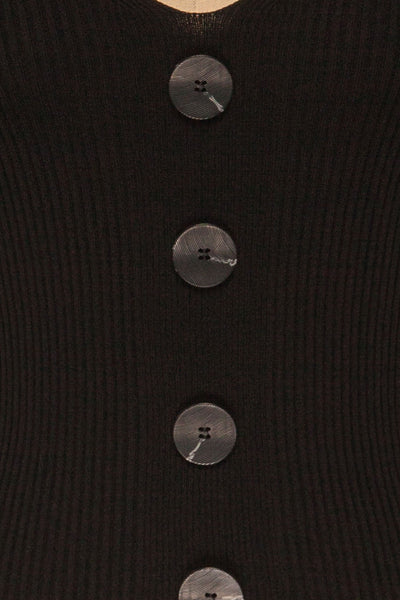 Deurle Black Ribbed Button-Up Camisole | La Petite Garçonne 8