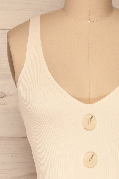 Deurle Cream Ribbed Button-Up Camisole | La Petite Garçonne 2