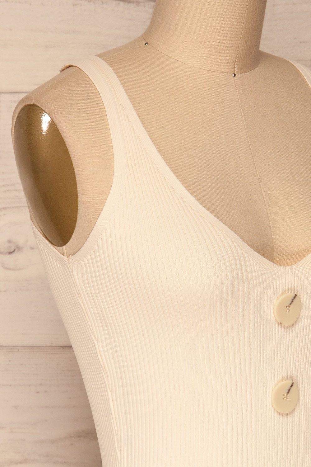 Deurle Cream Ribbed Button-Up Camisole | La Petite Garçonne 4