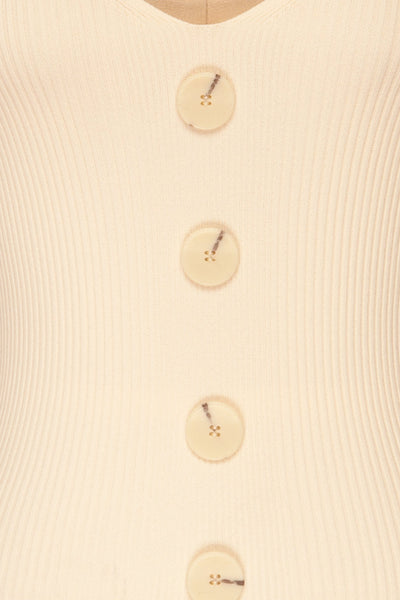 Deurle Cream Ribbed Button-Up Camisole | La Petite Garçonne 8