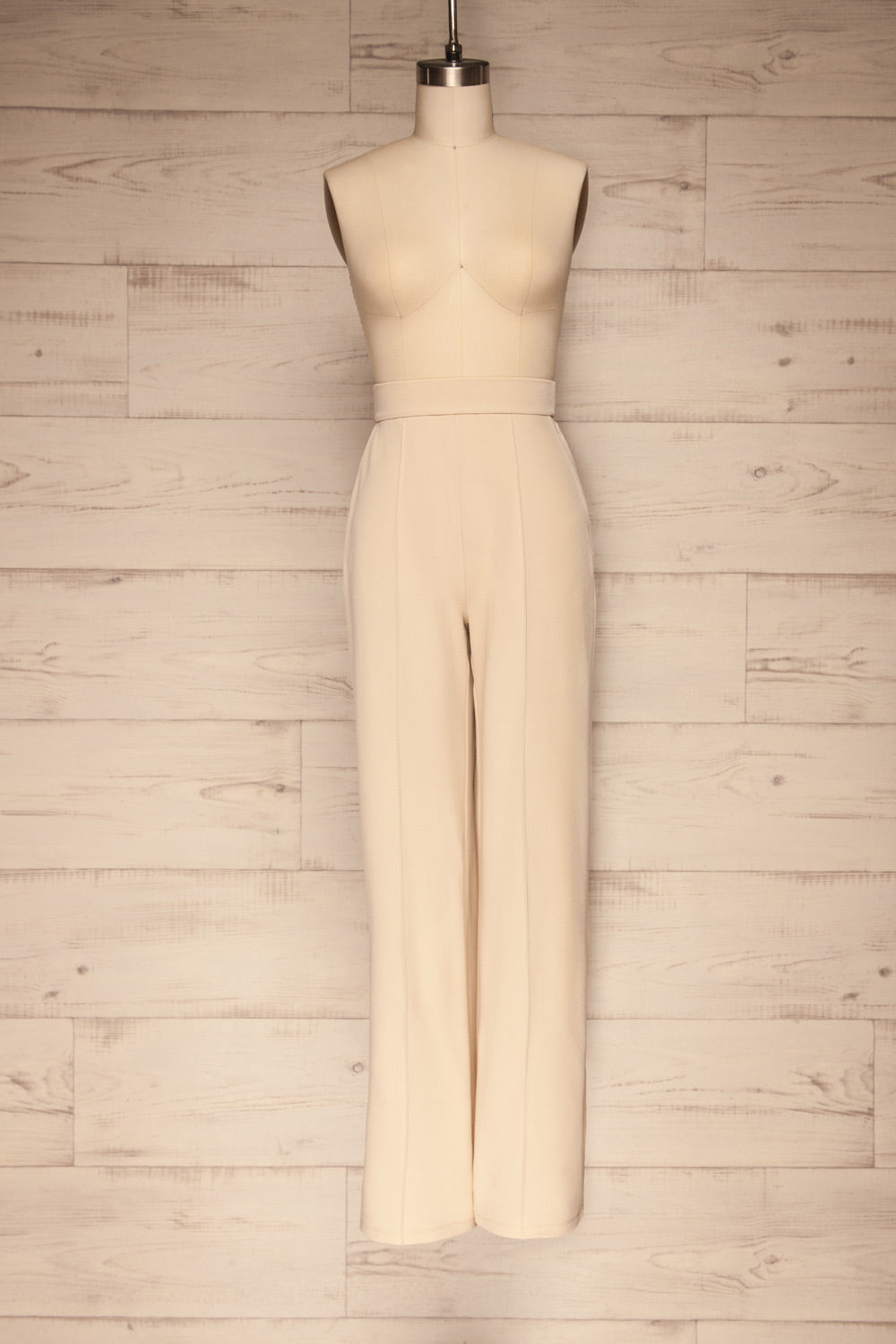 Devesa Beige Wide Leg Pants w/ Pockets | La petite garçonne front view