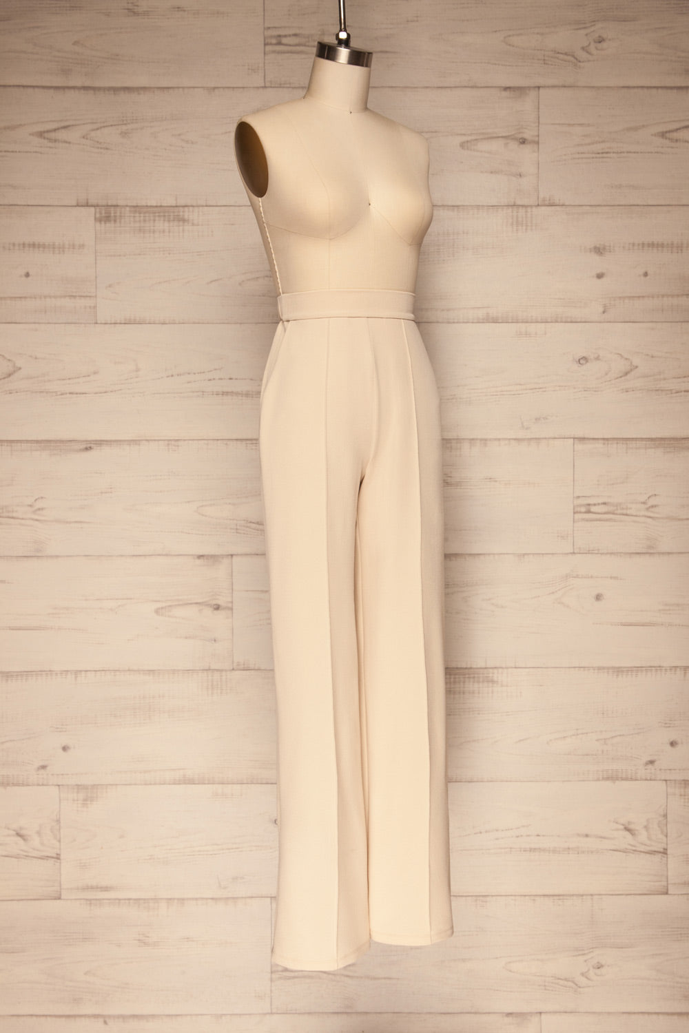 Devesa Beige Wide Leg Pants w/ Pockets | La petite garçonne side view