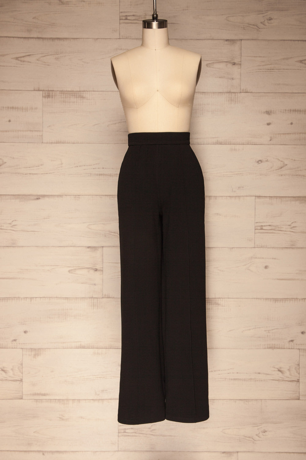 Devesa Black Wide Leg Pants w/ Pockets | La petite garçonne front view