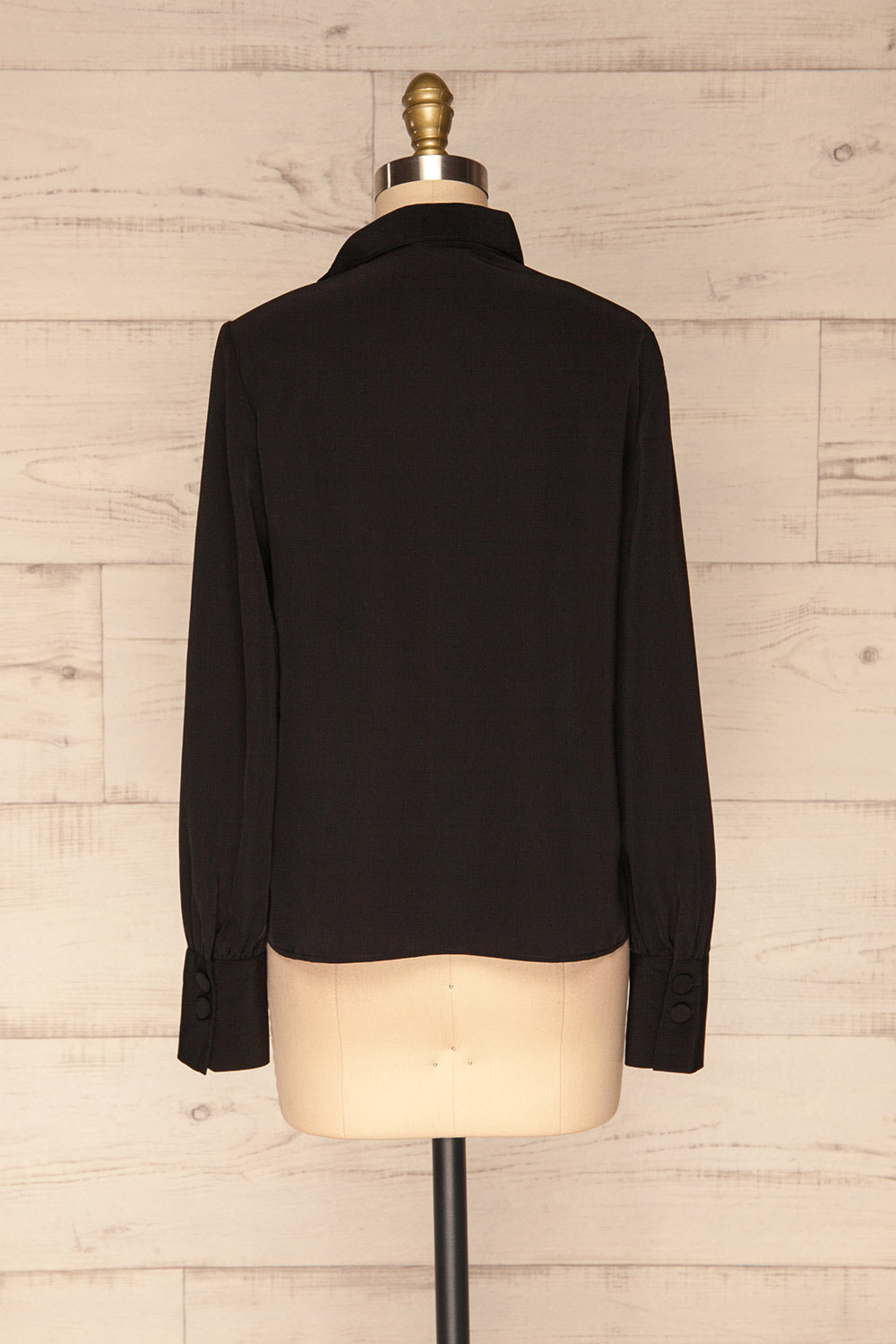 Diekirch Noir Black Blouse w/ Tied Collar | La Petite Garçonne back view