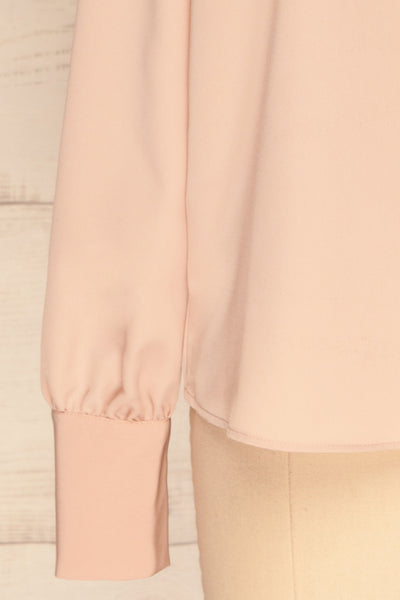 Diekirch Rose Pink Blouse w/ Tied Collar | La Petite Garçonne bottom close-up