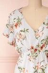 Dieren Light Blue Floral Maxi Summer Dress | Boutique 1861 front close-up