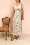 Dieren Light Blue Floral Maxi Summer Dress | Boutique 1861 model look