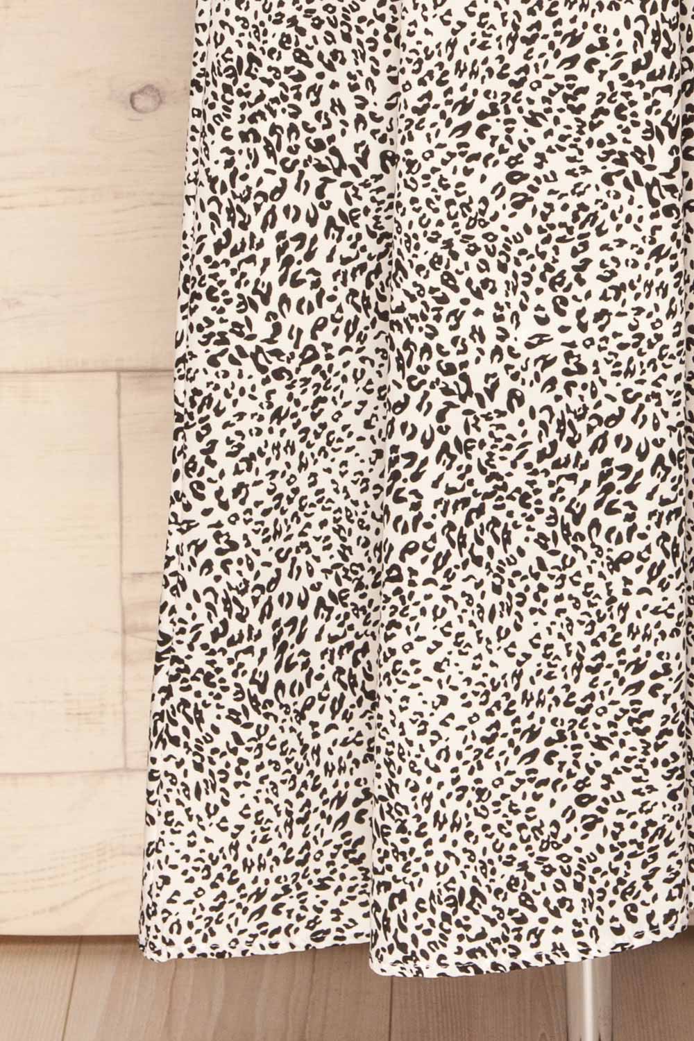 Digermulen Black and White Leopard Midi Dress | La Petite Garçonne bottom close-up