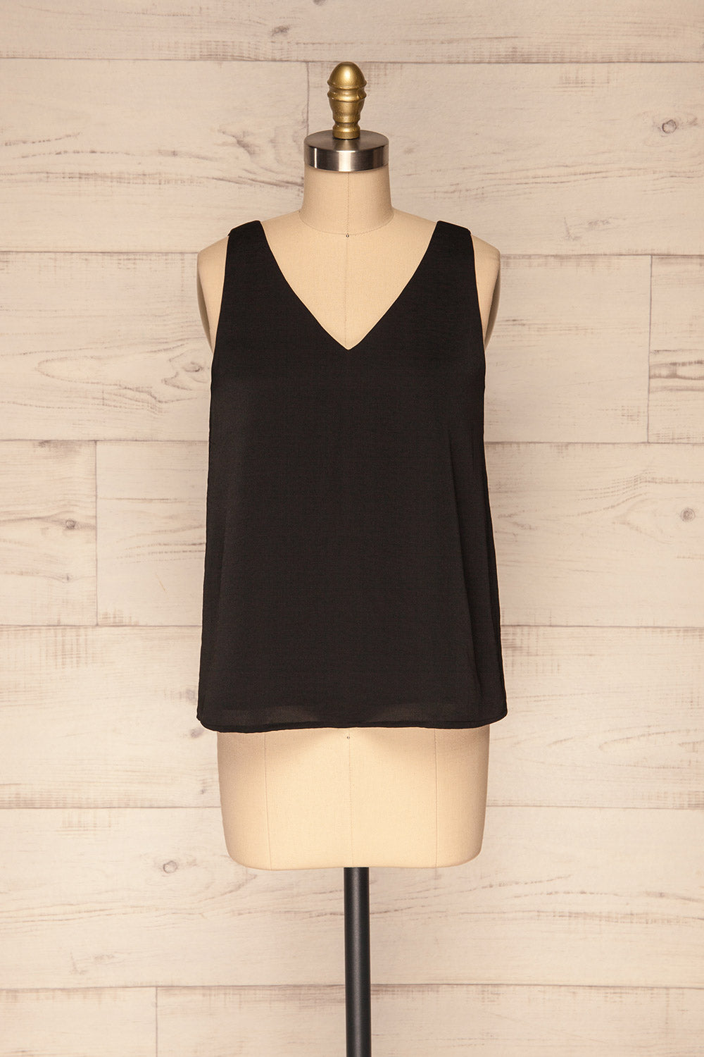 Diksna Black Loose Satin Camisole | La Petite Garçonne 1