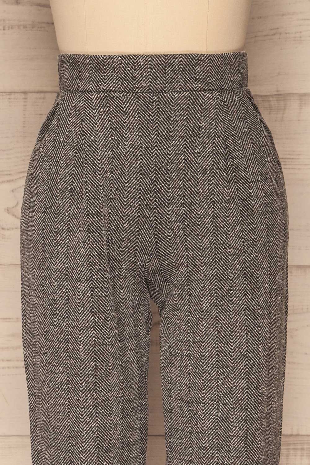 Dilkestad Grey Herringbone Pants with Pockets | La Petite Garçonne