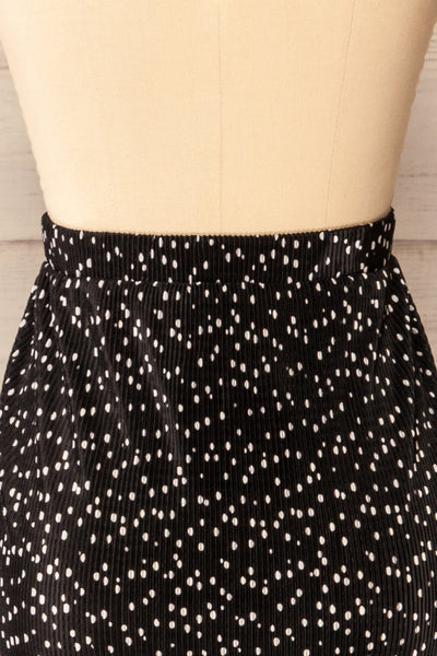 Dimbarasse Pleated Black & White Skirt | La petite garçonne back close-up