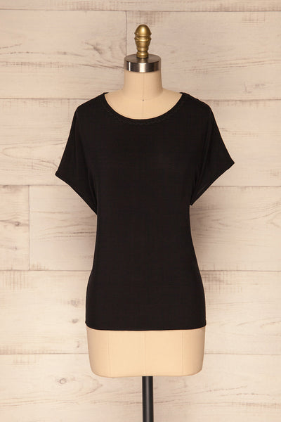 Dingja Black Short Sleeved Loose T-Shirt | La Petite Garçonne 1