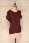 Dingja Burgundy Short Sleeved Loose T-Shirt | La Petite Garçonne 3