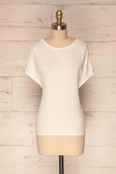 Dingja White Short Sleeved Loose T-Shirt | La Petite Garçonne 1