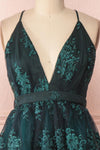 Dinora Green | Short A-Line Floral Dress