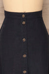 Disenaa Mer Navy Blue Button-Up Flare Skirt | La Petite Garçonne