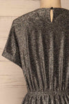 Dobele Silver Sparkling Short Sleeve Dress | La petite garçonne back close-up