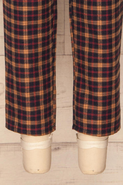 Dobrodzien Navy Blue, Beige & Red Plaid Pants | La Petite Garçonne bottom close-up