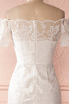 Dolenda - White sequined lace fitted gown