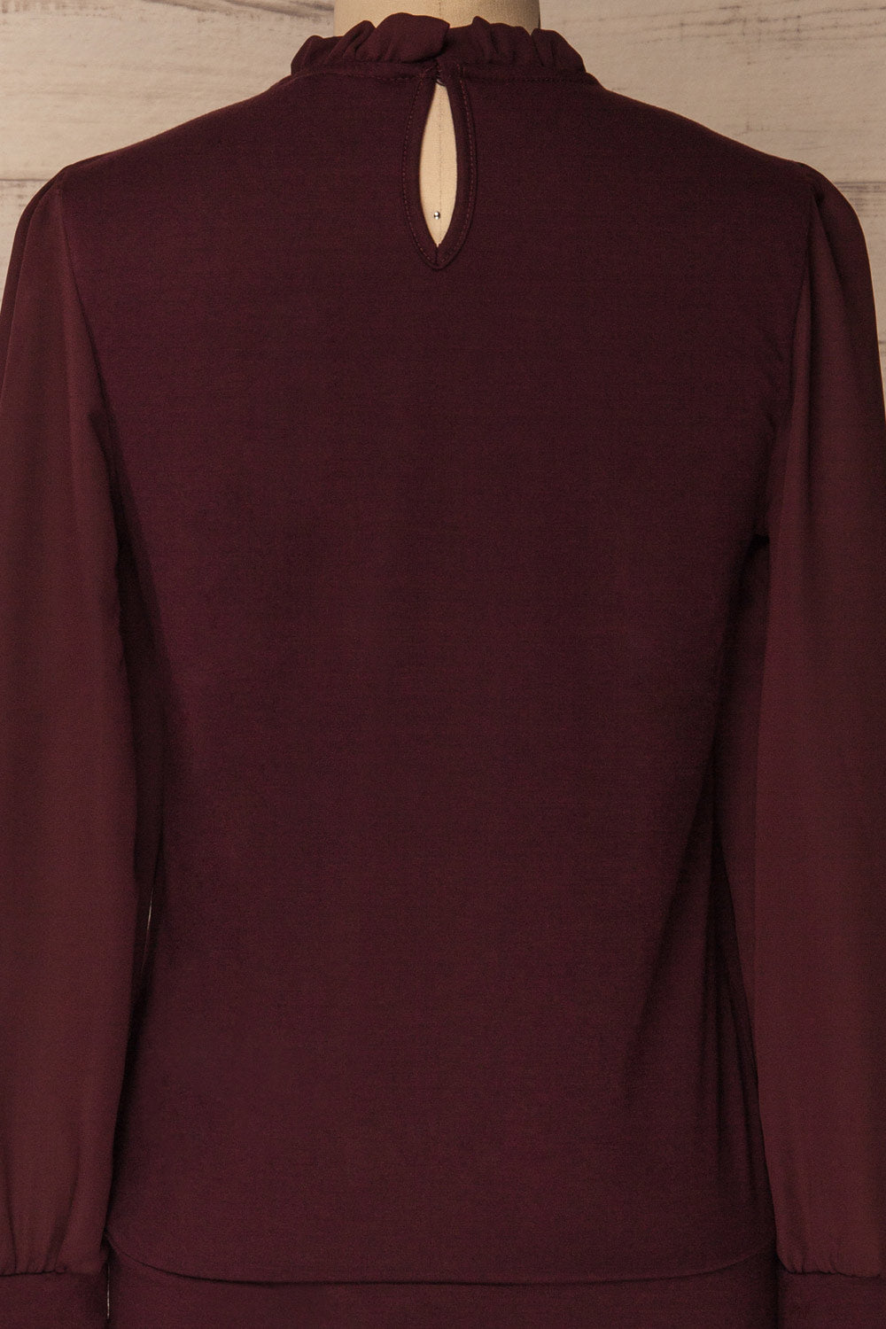 Dolmoy Burgundy Puff Sleeved Blouse with Ruffles | La Petite Garçonne 7