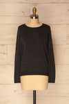 Dolni Gris Dark Grey Textured Sweater Top | La Petite Garçonne 1