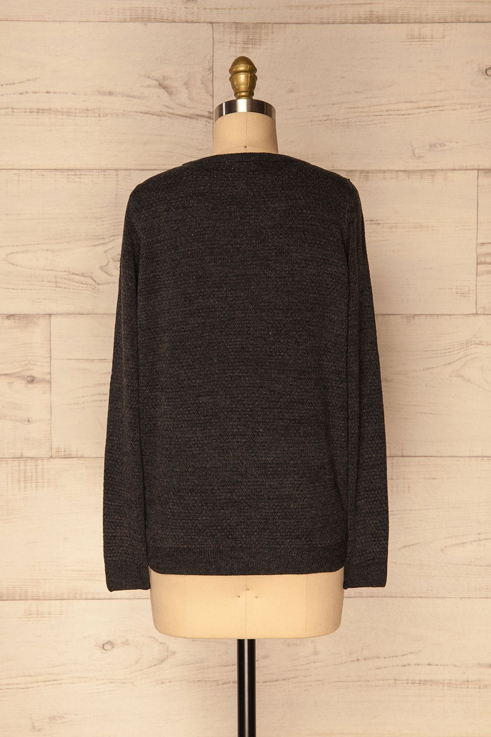 Dolni Gris Dark Grey Textured Sweater Top | La Petite Garçonne 5