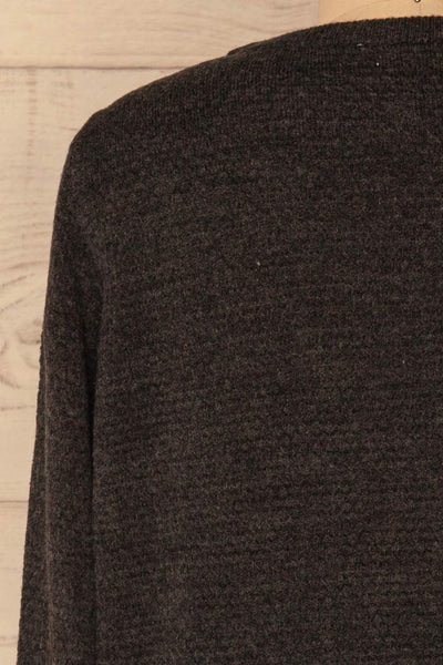 Dolni Gris Dark Grey Textured Sweater Top | La Petite Garçonne 6
