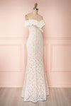 Donalda White Lace Mermaid Bridal Dress | Boudoir 1861 side view