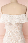 Donalda White Lace Mermaid Bridal Dress | Boudoir 1861 back close-up