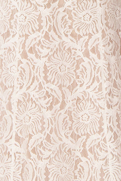 Donalda White Lace Mermaid Bridal Dress | Boudoir 1861 fabric details