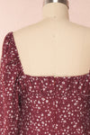 Donnie Burgundy Short Floral Dress | Boutique 1861 back close up