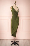 Dorete Olive Green Fitted Draped Cocktail Dress | Boutique 1861 3